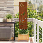 Tuinscherm cortenstaal 32x140 cm fretwerk
