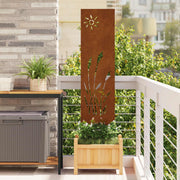 Tuinscherm cortenstaal 32x140 cm fretwerk