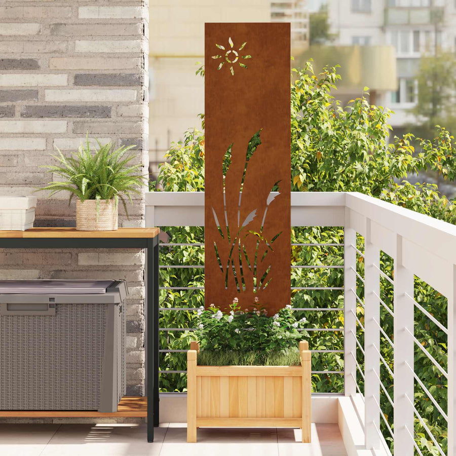 Tuin Privacy Screen Fretwerk Roestig 32 x 140 cm weervast staal