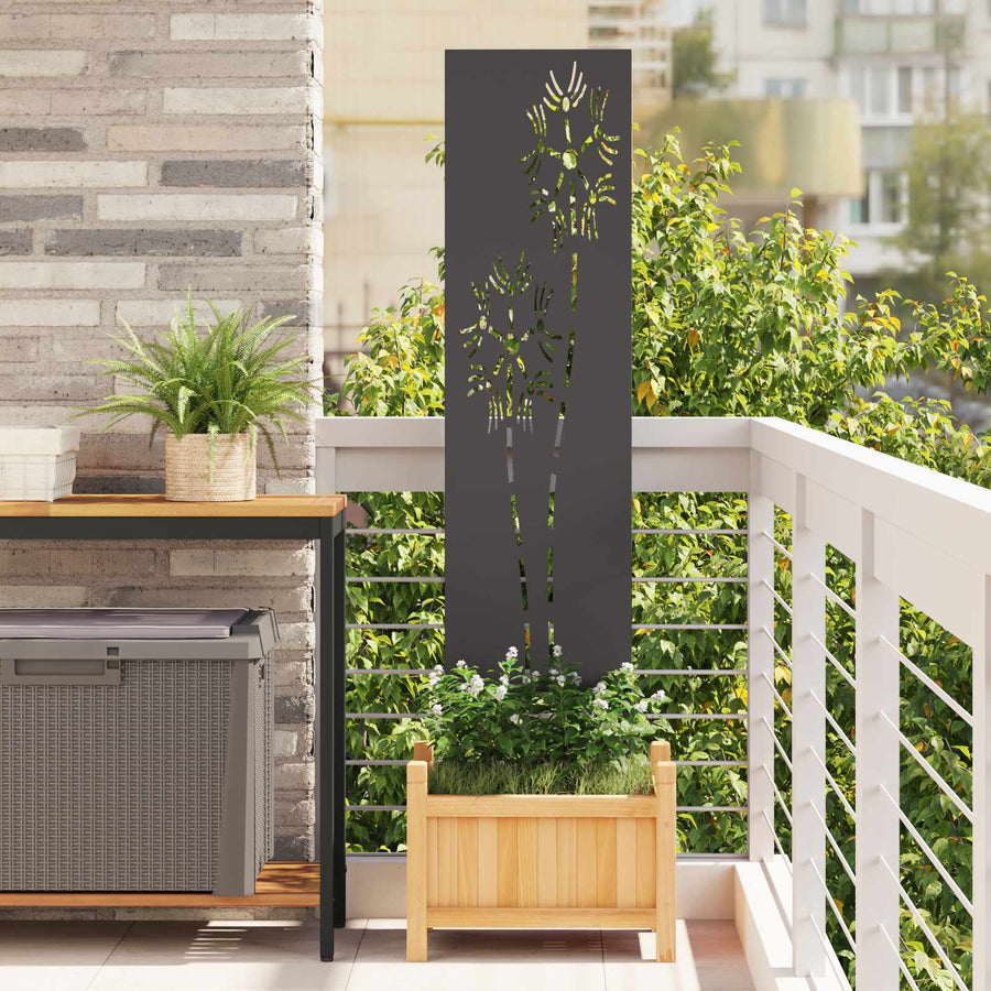 Tuin Privacy Screen Zwart 32 x 140 cm Koudgewalst staal