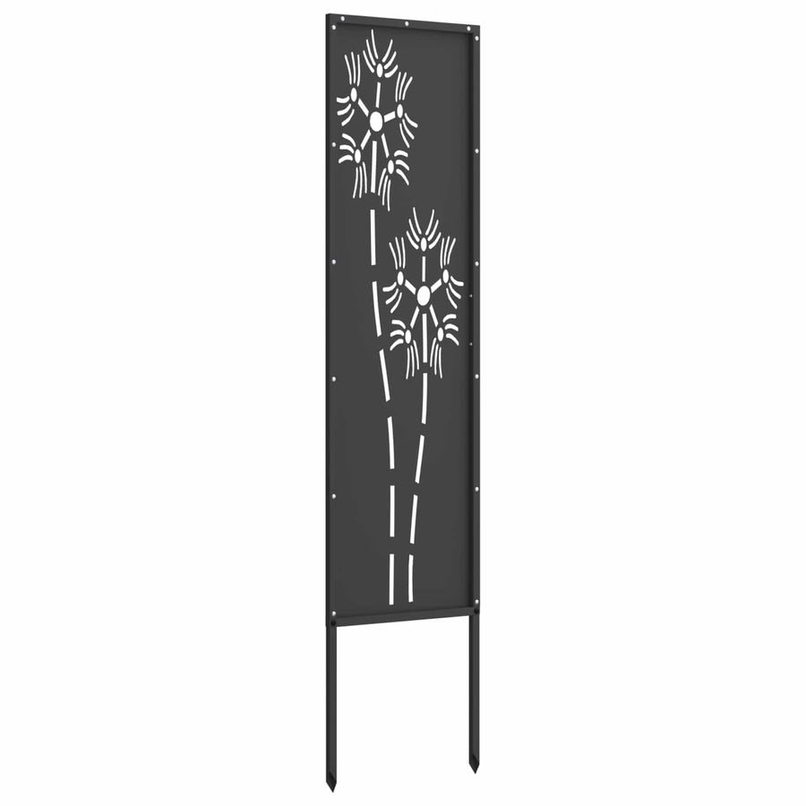 Tuin Privacy Screen Zwart 32 x 140 cm Koudgewalst staal