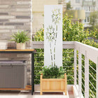 Garden Privacy Screen Lattice White 32 x 140 cm Cold Rolled Steel
