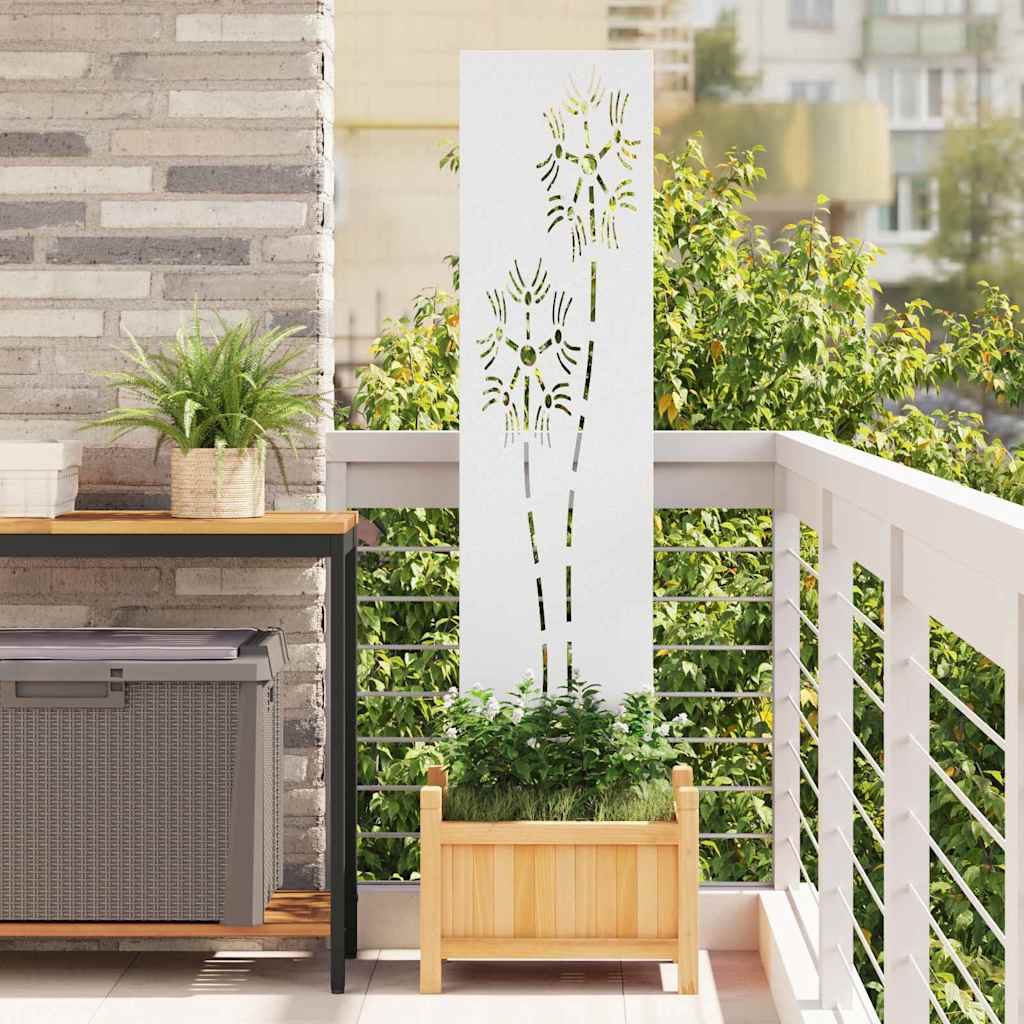Tuin decoratief paneel Wit 32 x 140 cm Koudgewalst staal