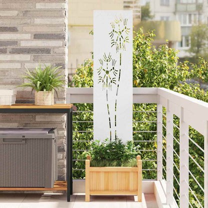 Tuin decoratief paneel Wit 32 x 140 cm Koudgewalst staal