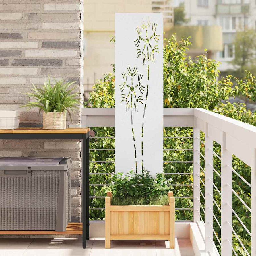 Tuin decoratief paneel Wit 32 x 140 cm Koudgewalst staal