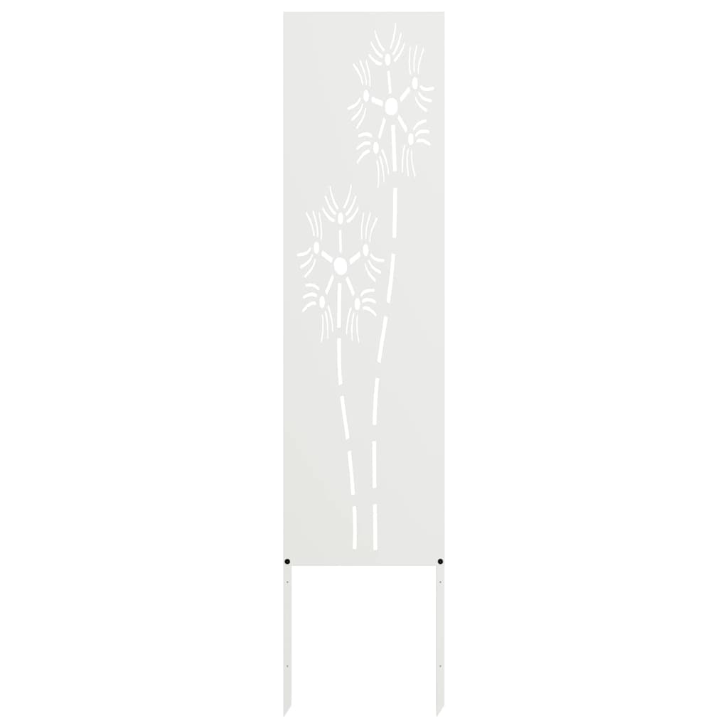 Tuin decoratief paneel Wit 32 x 140 cm Koudgewalst staal
