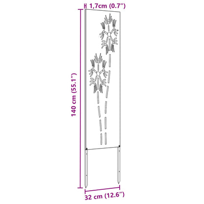Tuin Privacy Screen Antraciet 32 x 140 cm Koudgewalst staal