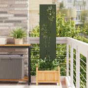 Tuinscherm 32x140 cm olijfgroen staal