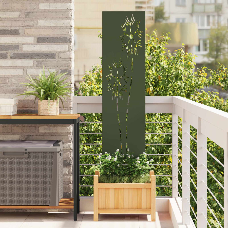 Tuin Privacy Screen Olijfgroen 32 x 140 cm Koudgewalst staal