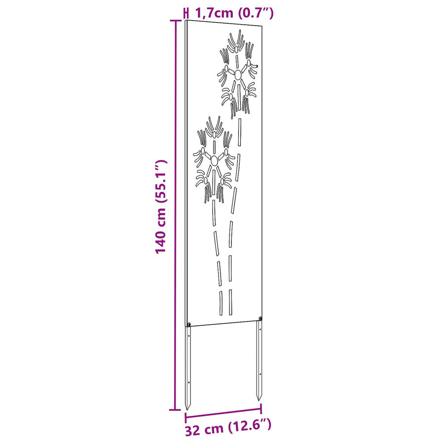 Tuin Privacy Screen Olijfgroen 32 x 140 cm Koudgewalst staal