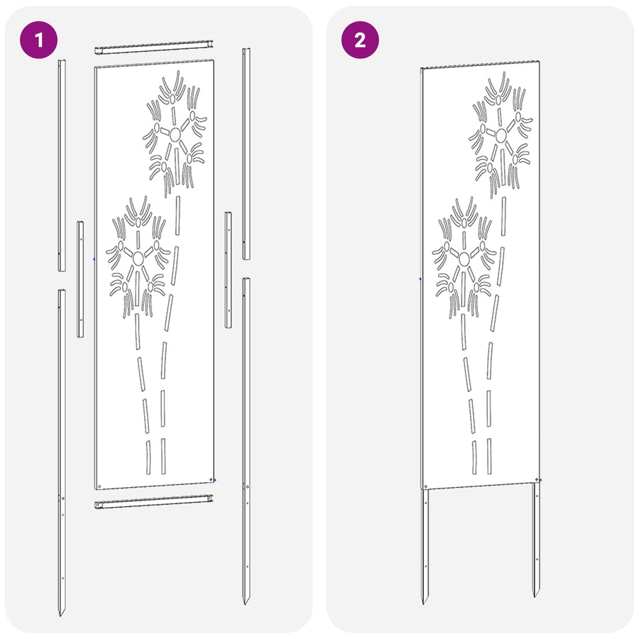 Tuin Privacy Screen Fretwerk Zilver 32 x 140 cm Roestvrij staal