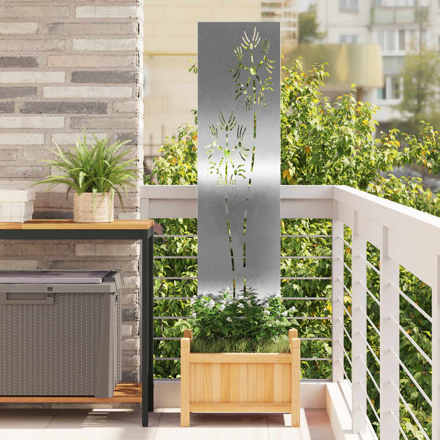 Tuin Privacy Screen Fretwerk Zilver 32 x 140 cm Roestvrij staal