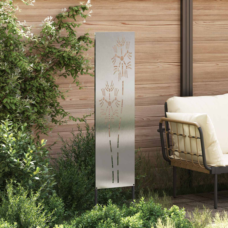 Tuin Privacy Screen Fretwerk Zilver 32 x 140 cm Roestvrij staal