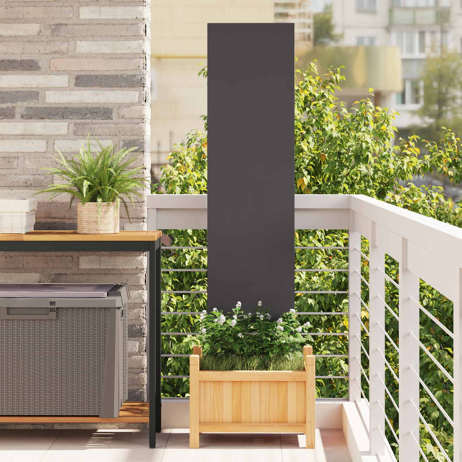 Tuin Privacy Screen Zwart 32 x 140 cm Koudgewalst staal