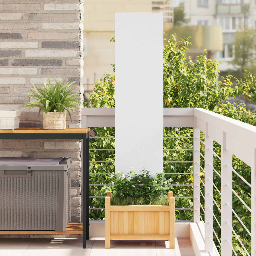 Tuin Privacy Screen Fretwerk Wit 32 x 140 cm Koudgewalst staal