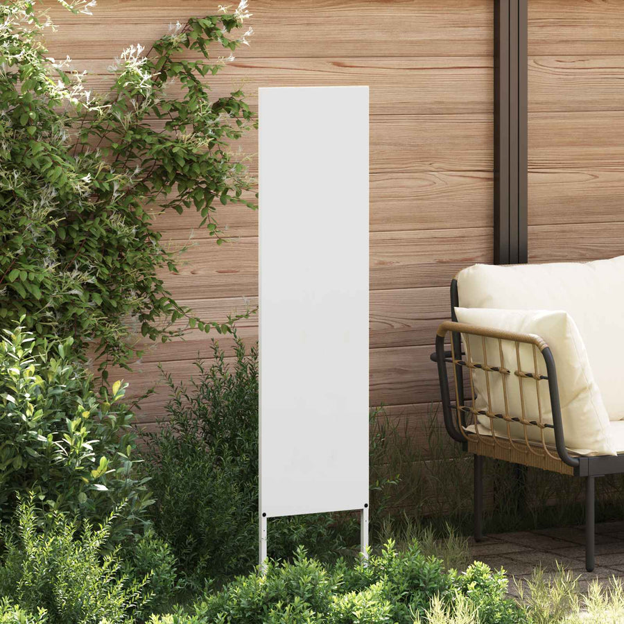 Tuin Privacy Screen Fretwerk Wit 32 x 140 cm Koudgewalst staal