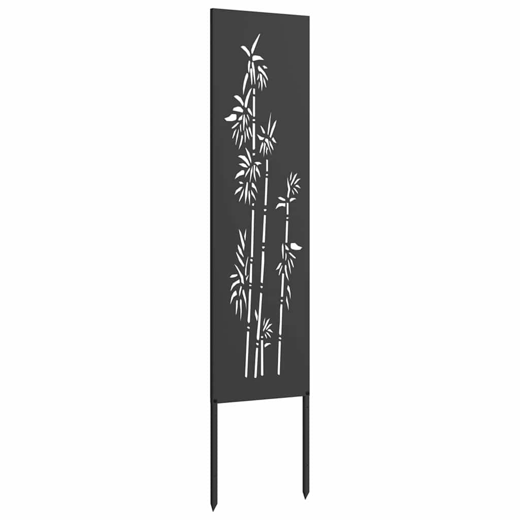 Tuin Privacy Screen Bloemen Zwart 32 x 140 cm Koudgewalst staal