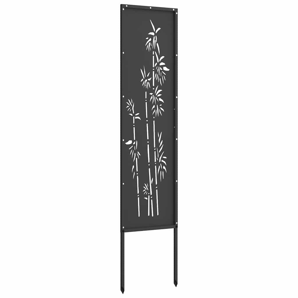 Tuin Privacy Screen Bloemen Zwart 32 x 140 cm Koudgewalst staal