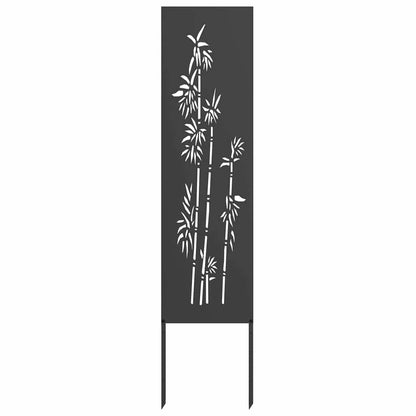 Tuin Privacy Screen Bloemen Zwart 32 x 140 cm Koudgewalst staal