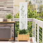 Garden Privacy Screen Flowers White 32 x 140 cm Cold Rolled Steel