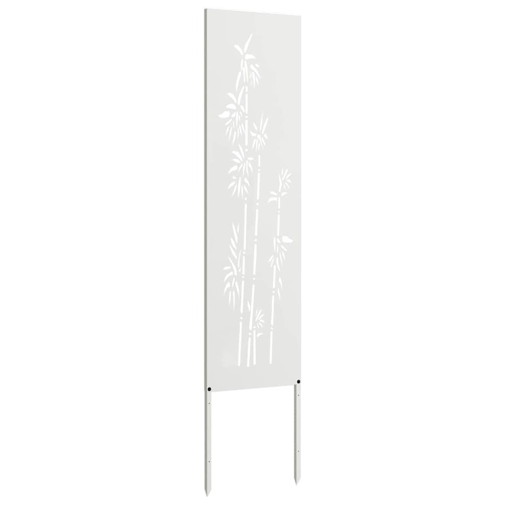 Tuin Privacy Screen Bloemen Wit 32 x 140 cm Koudgewalst staal