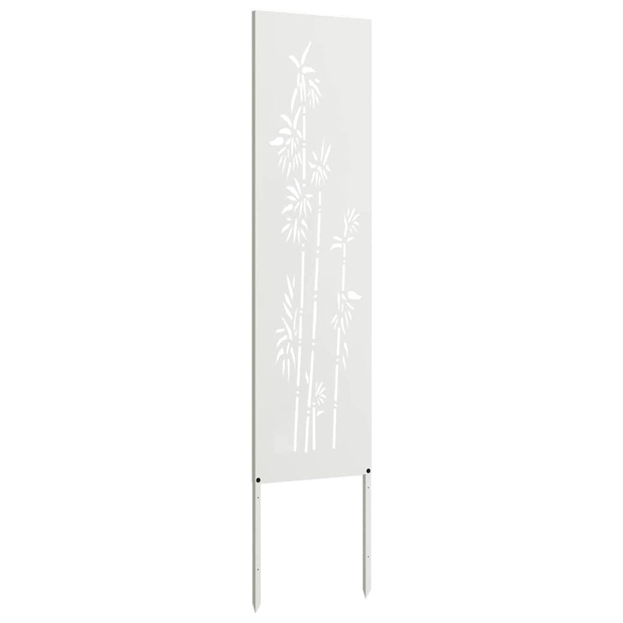 Tuin Privacy Screen Bloemen Wit 32 x 140 cm Koudgewalst staal