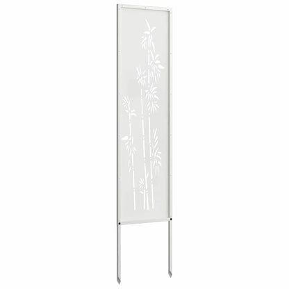 Tuin Privacy Screen Bloemen Wit 32 x 140 cm Koudgewalst staal