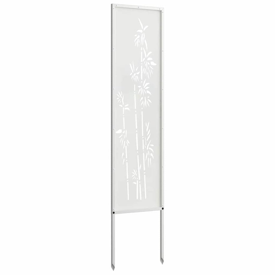 Tuin Privacy Screen Bloemen Wit 32 x 140 cm Koudgewalst staal