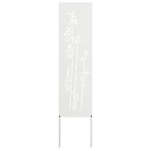 Tuin Privacy Screen Bloemen Wit 32 x 140 cm Koudgewalst staal