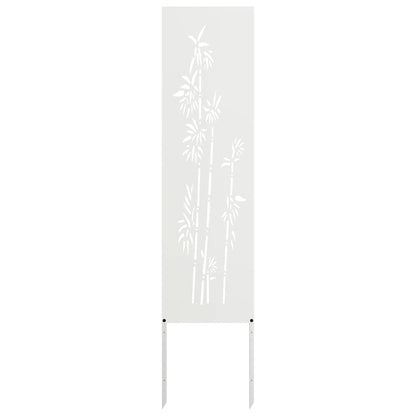 Tuin Privacy Screen Bloemen Wit 32 x 140 cm Koudgewalst staal