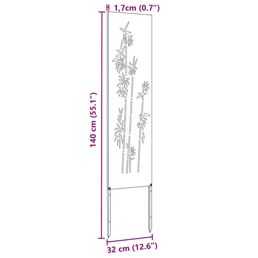Tuin Privacy Screen Bloemen Wit 32 x 140 cm Koudgewalst staal