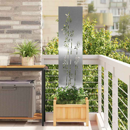 Tuin Privacy Screen Bloemen Zilver 32 x 140 cm Roestvrij staal