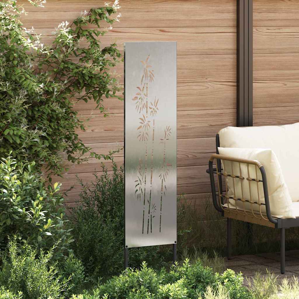 Tuin Privacy Screen Bloemen Zilver 32 x 140 cm Roestvrij staal