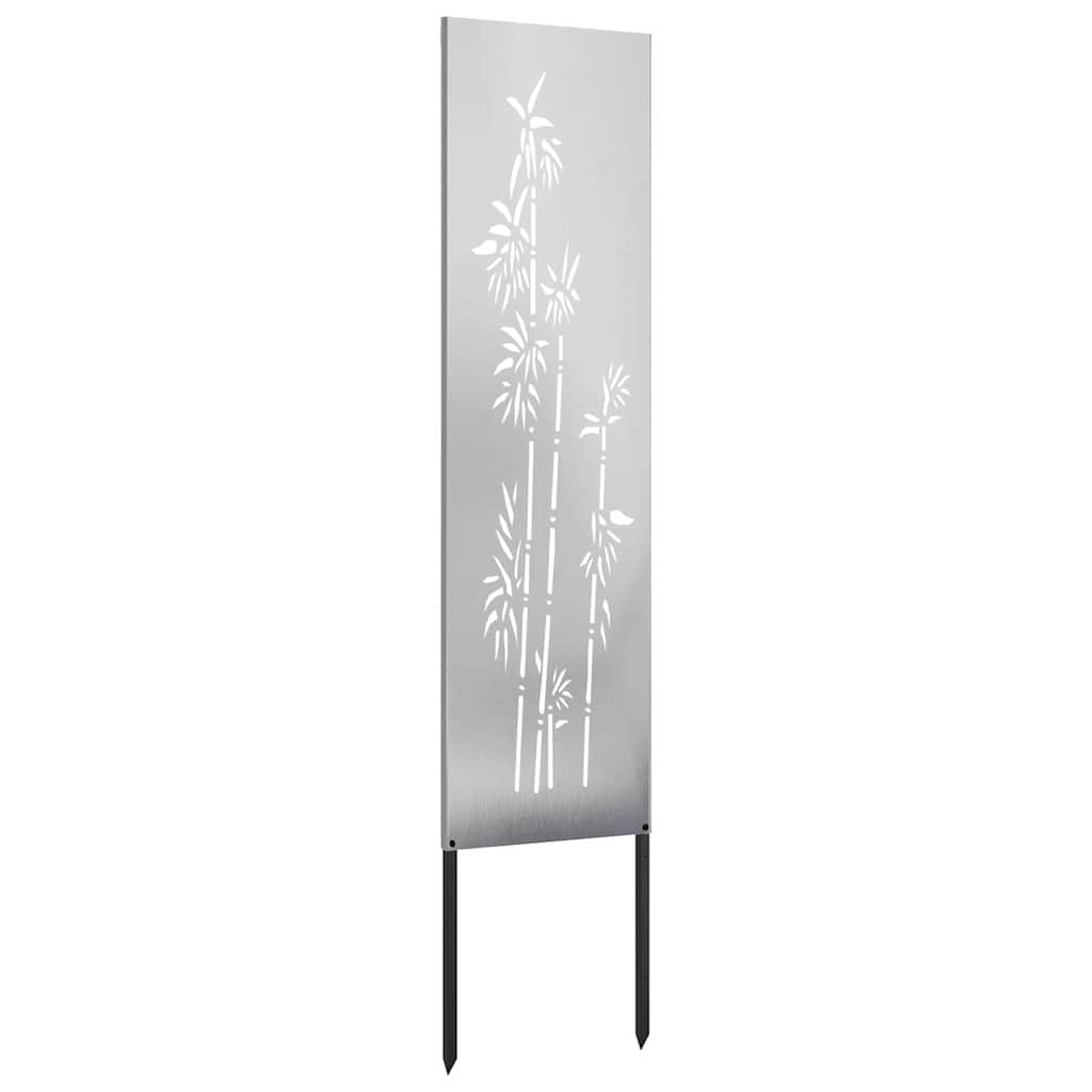 Tuin Privacy Screen Bloemen Zilver 32 x 140 cm Roestvrij staal