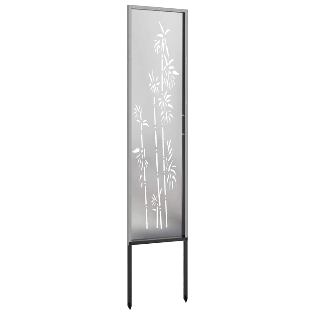 Tuin Privacy Screen Bloemen Zilver 32 x 140 cm Roestvrij staal
