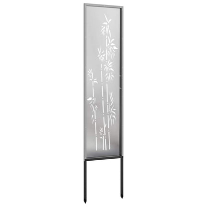 Tuin Privacy Screen Bloemen Zilver 32 x 140 cm Roestvrij staal