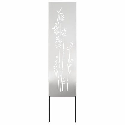 Tuin Privacy Screen Bloemen Zilver 32 x 140 cm Roestvrij staal