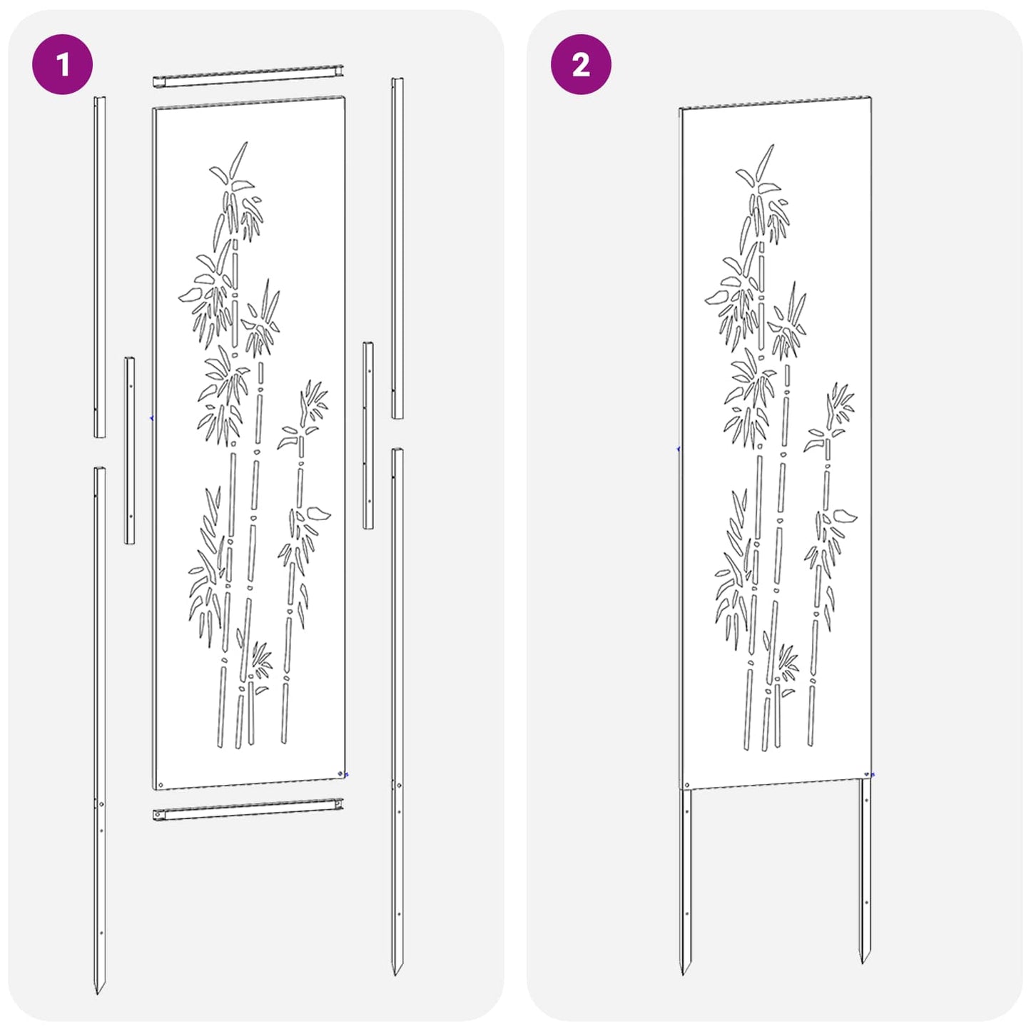Tuin Privacy Screen Bloemen Roestig 32 x 140 cm Cortenstaal