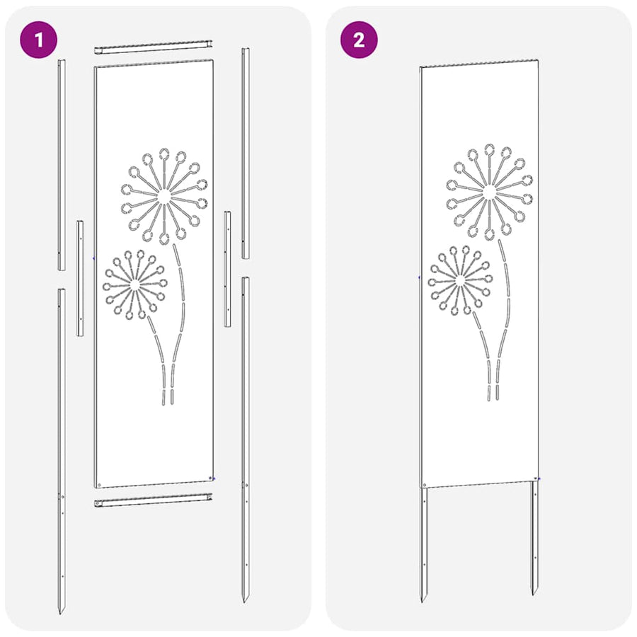 Tuin Privacy Screen Zwart 32 x 140 cm Koudgewalst staal