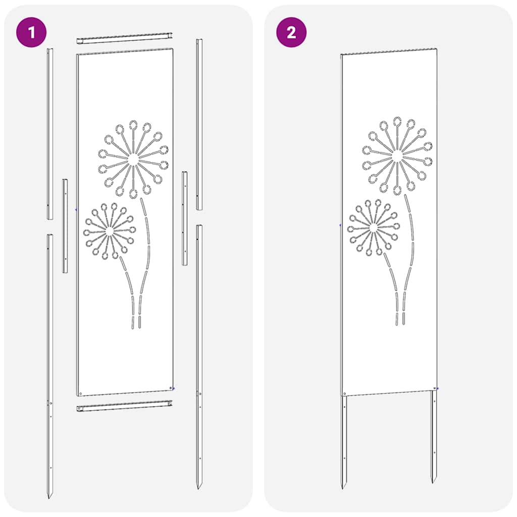 Tuin Privacy Screen Fretwerk Wit 32 x 140 cm Koudgewalst staal