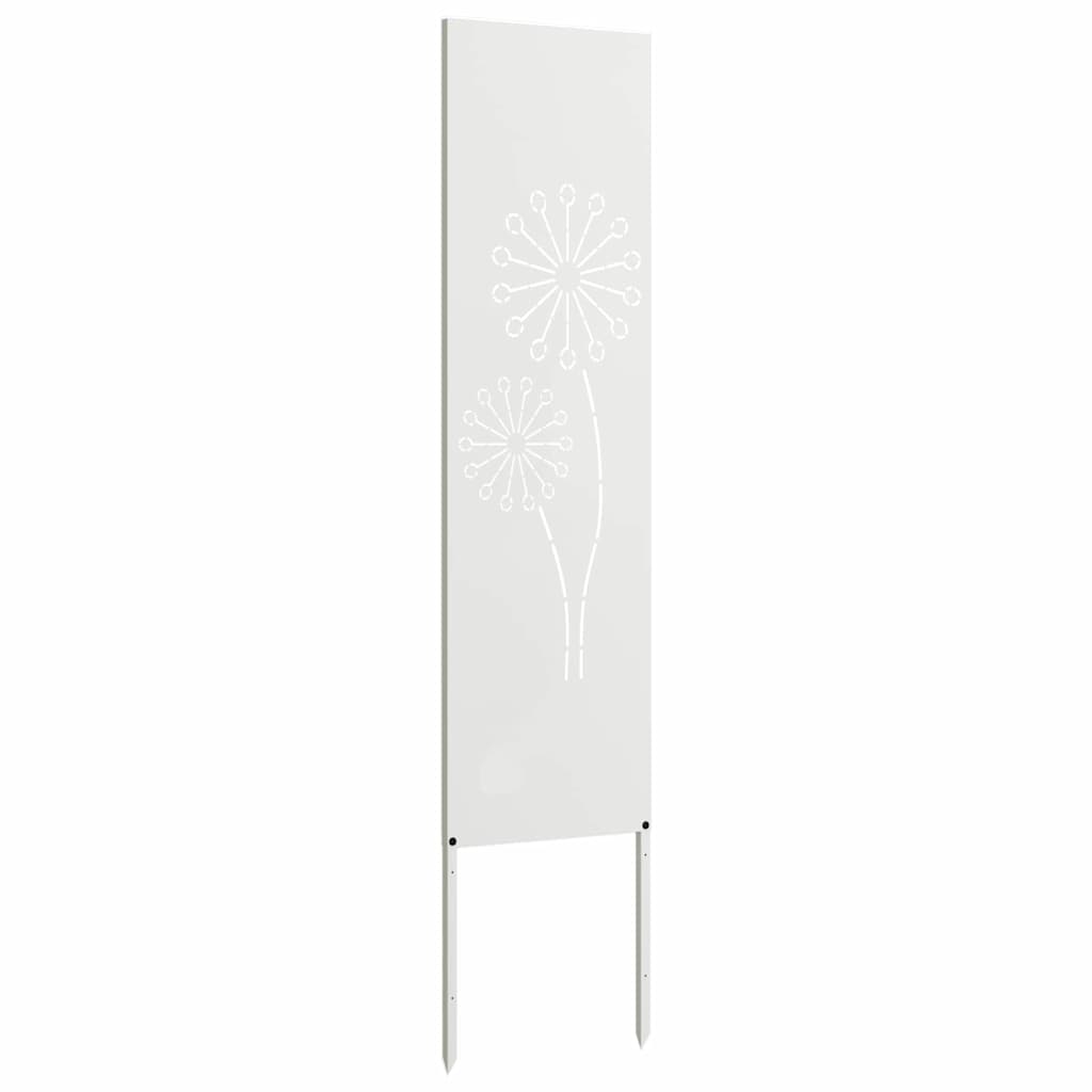 Tuin Privacy Screen Fretwerk Wit 32 x 140 cm Koudgewalst staal