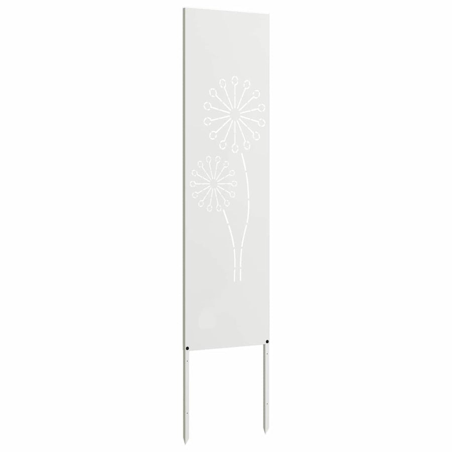 Tuin Privacy Screen Fretwerk Wit 32 x 140 cm Koudgewalst staal