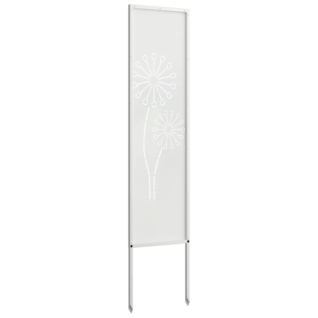 Tuin Privacy Screen Fretwerk Wit 32 x 140 cm Koudgewalst staal