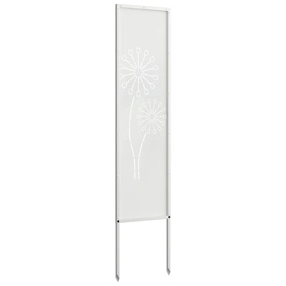 Tuin Privacy Screen Fretwerk Wit 32 x 140 cm Koudgewalst staal