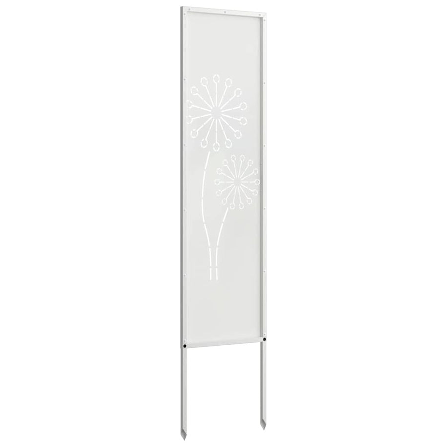 Tuin Privacy Screen Fretwerk Wit 32 x 140 cm Koudgewalst staal