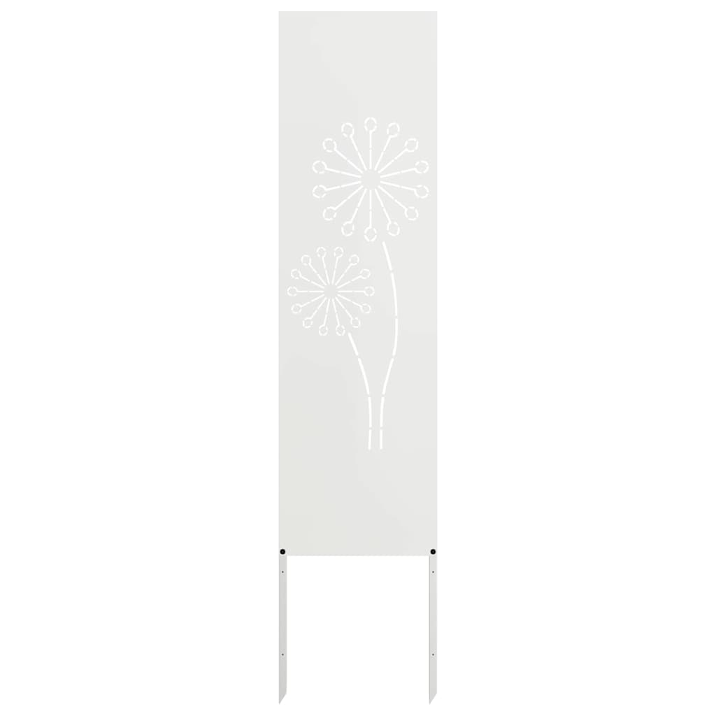 Tuin Privacy Screen Fretwerk Wit 32 x 140 cm Koudgewalst staal