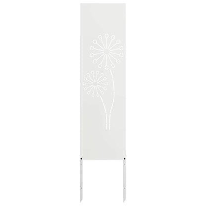 Tuin Privacy Screen Fretwerk Wit 32 x 140 cm Koudgewalst staal