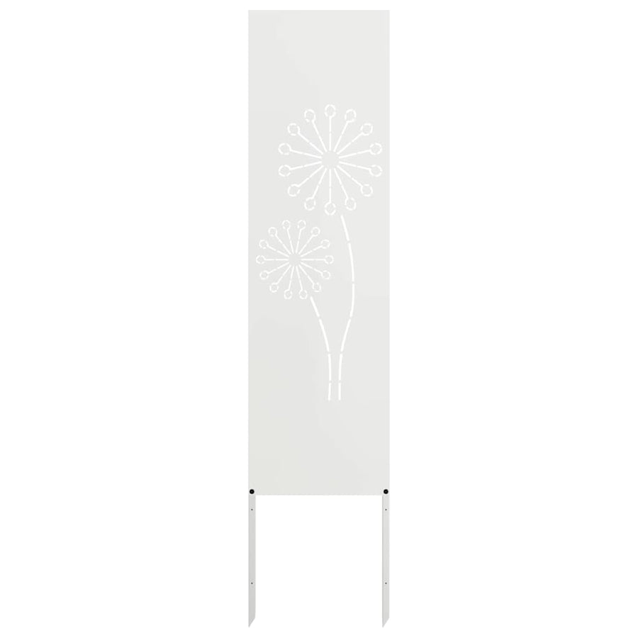 Tuin Privacy Screen Fretwerk Wit 32 x 140 cm Koudgewalst staal