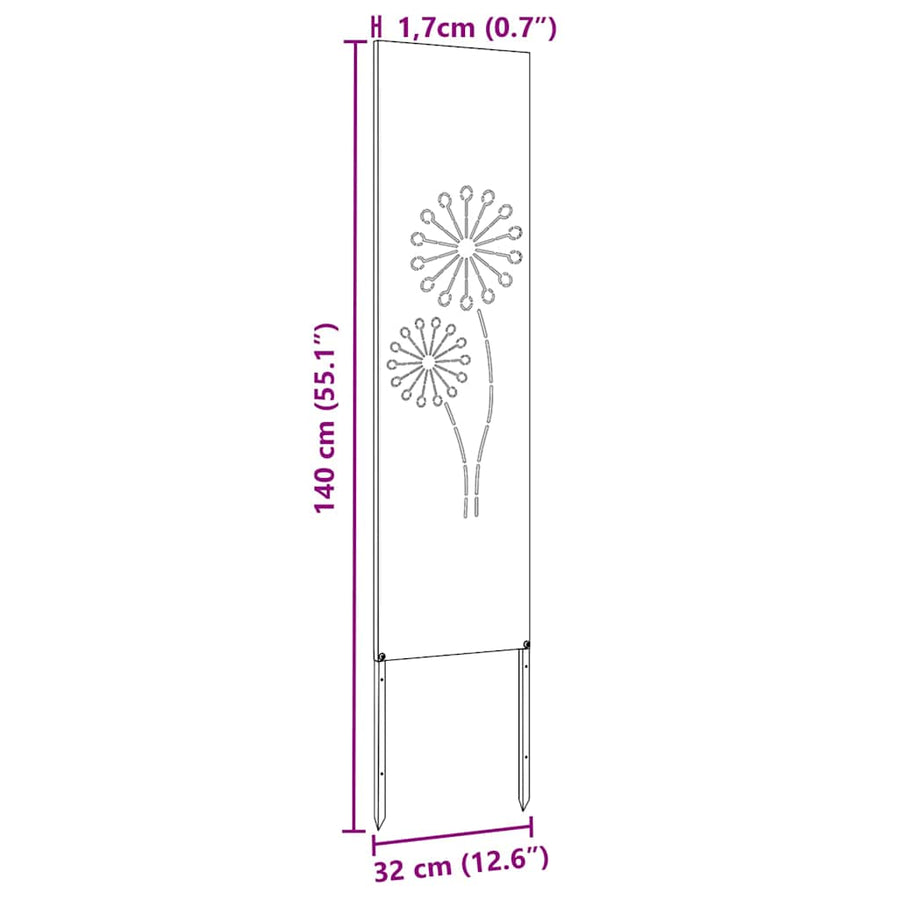 Tuin Privacy Screen Fretwerk Wit 32 x 140 cm Koudgewalst staal
