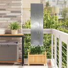 Privacy screen 32x140 cm roestvrij staal zilver
